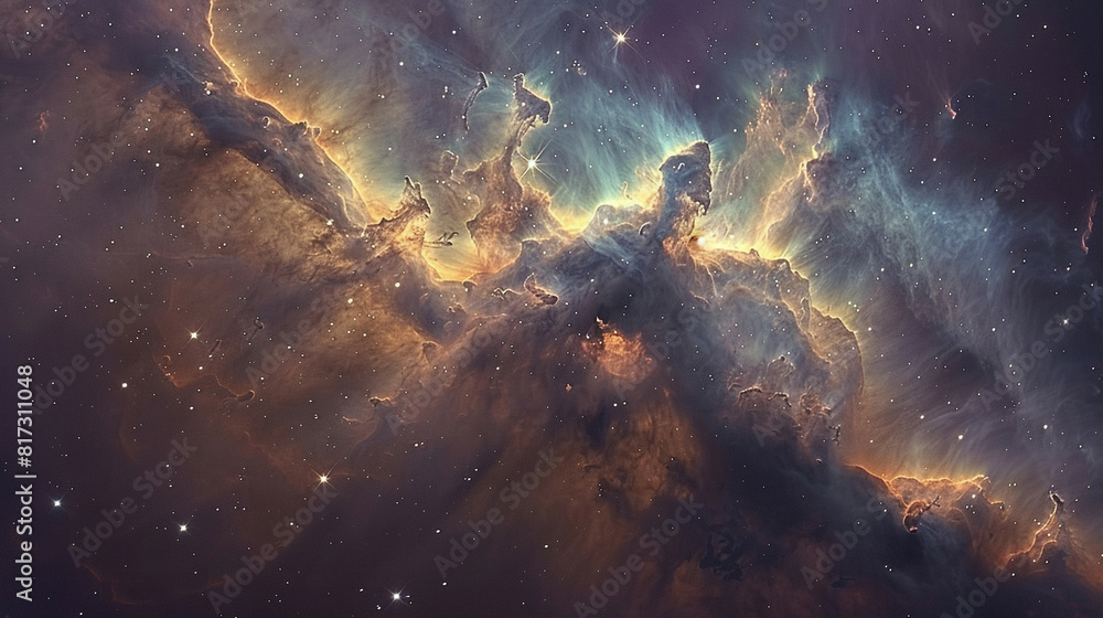 Fototapeta premium Mystical Photo of a Nebula's Enigmatic Beauty Capturing the Mysteries and Wonders of Deep Space in Stunning Detail