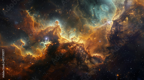 Mystical Photo of a Nebula's Enigmatic Beauty Capturing the Mysteries and Wonders of Deep Space in Stunning Detail