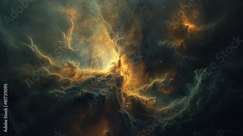 Mystical Photo of a Nebula's Enigmatic Beauty Capturing the Mysteries and Wonders of Deep Space in Stunning Detail © Arti