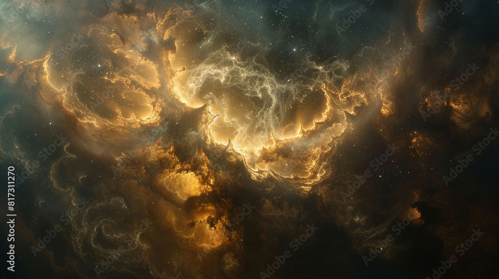 Obraz premium Mystical Photo of a Nebula's Enigmatic Beauty Capturing the Mysteries and Wonders of Deep Space in Stunning Detail