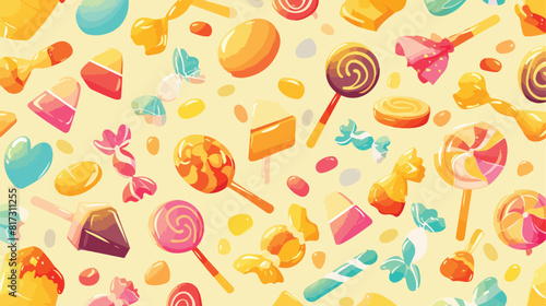 Sweets pattern. Seamless background with candies pr © visual
