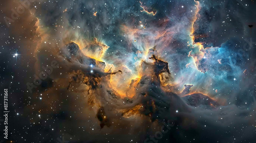 Mystical Photo of a Nebula's Enigmatic Beauty Capturing the Mysteries and Wonders of Deep Space in Stunning Detail