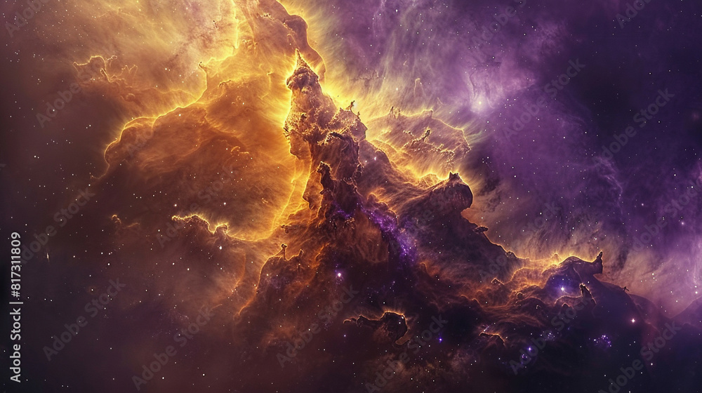 Fototapeta premium Mystical Photo of a Nebula's Enigmatic Beauty Capturing the Mysteries and Wonders of Deep Space in Stunning Detail