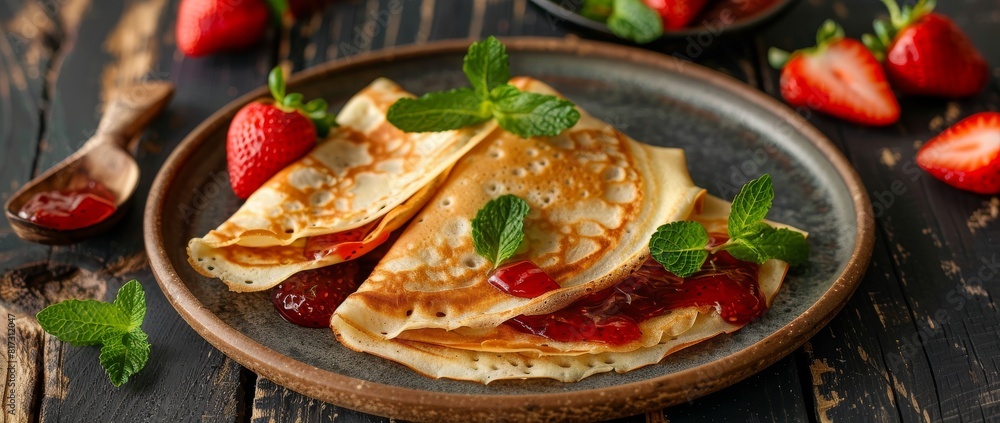 pancakes on a plate table food