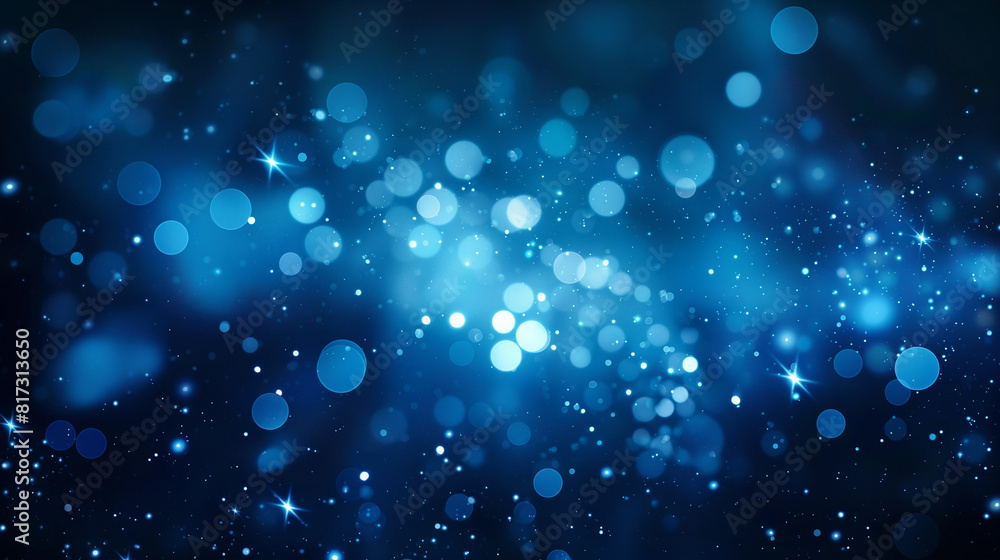 Sparkling Blue Bokeh Lights on a Dark Background Sparkling Blue Bokeh Lights on a Dark Background