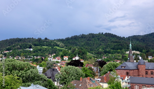 Blick auf Freiburg-Herdern im Frühling