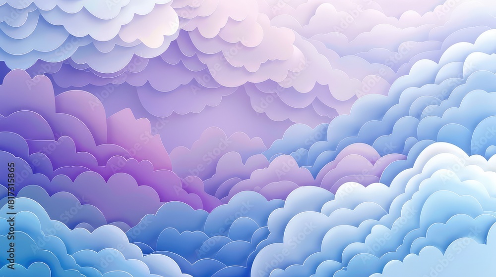 Serene Pastel Blue and Purple Cloud Pattern in Vector Style - A Calming and Aesthetic Design for Various Applications Serene Pastel Blue and Purple Cloud Pattern in Vector Style - A Calming and Aesthetic Design for Various Applications