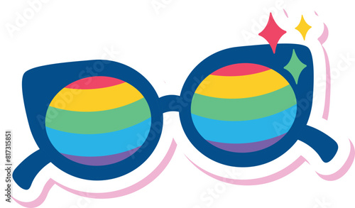 Colorful Rainbow Sunglasses Illustration for Pride Celebration