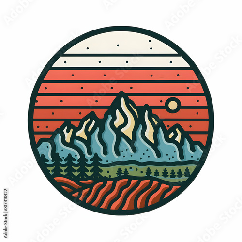 Mountain illustrator for t-shirt prints