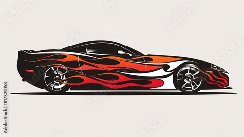 Vector art of a racing flame car sticker or decal for car sides and motorcycle tanks.

 photo