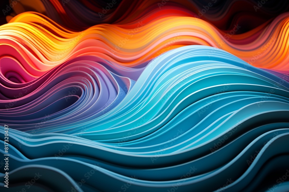 Colorful Abstract Background With Wavy Waves Colorful Abstract Background With Wavy Waves