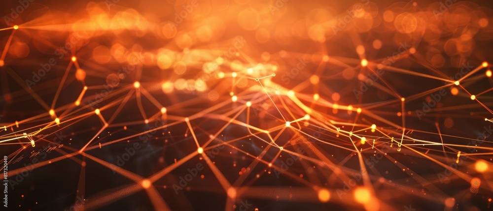 orange abstract digital technology background featuring network connection lines 3d model orange abstract digital technology background featuring network connection lines 3d model