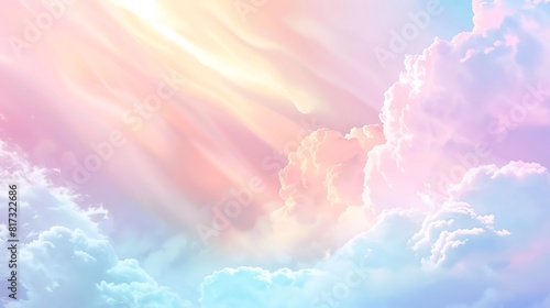 ethereal cloudscape in soft pastel hues