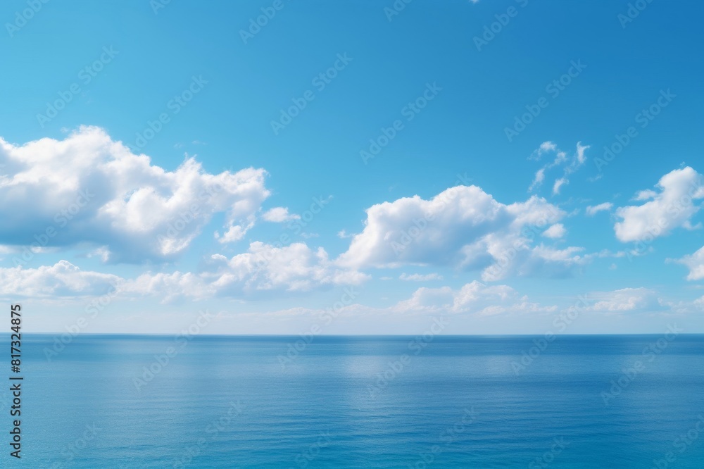 blue sky over the blue ocean