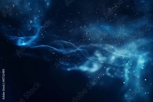blue fog and sparkles against dark background