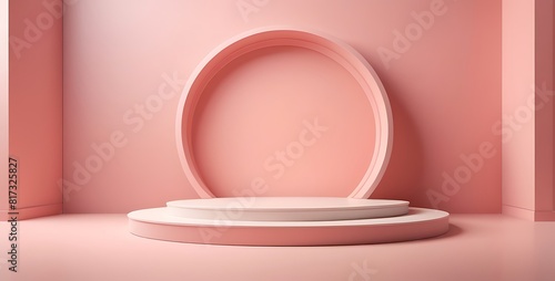 3D stage abstract. 3D background modern room product circle studio. © aoao