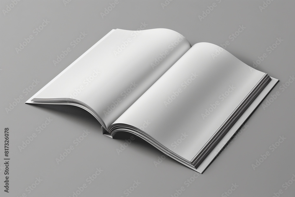 Open Book on Gray Background Open Book on Gray Background