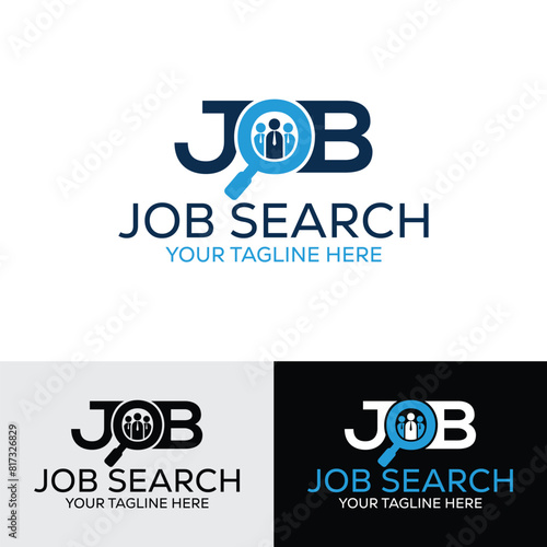 Job search vector logo template