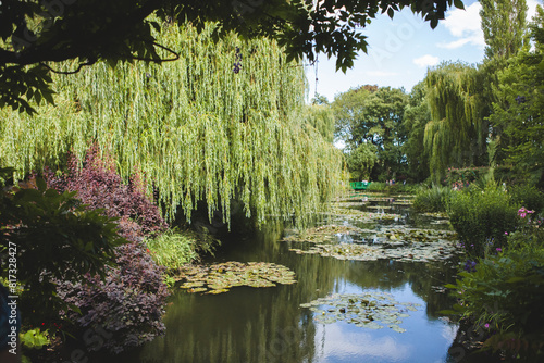 The Water Lily Pond in Monet's Garden in Giverny on a Sunny Day