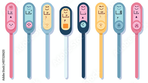 Thermometers set. Electronic digital and mercury to photo