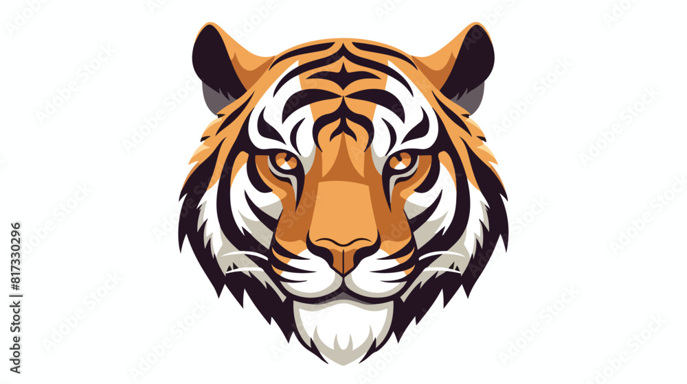 Tiger face portrait. Wild cats head icon. Predators