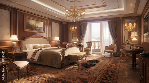 luxury hotel room with bed © Fanii