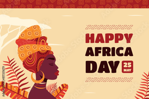 Flat africa day celebration background design