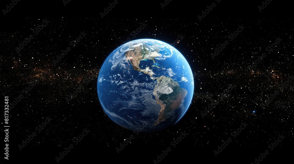 3D illustration of Earth the stunning blue planet floating in space