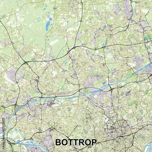 Bottrop, Germany map poster art