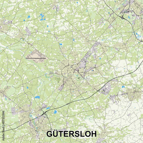 Gütersloh, Germany map poster art