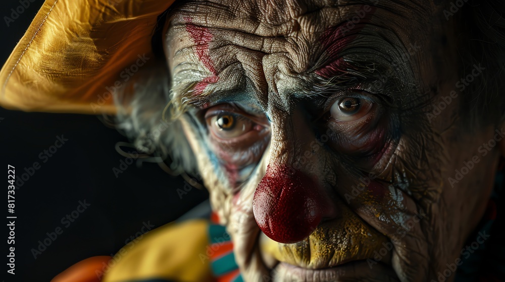 Close-up of an old clown Close-up of an old clown