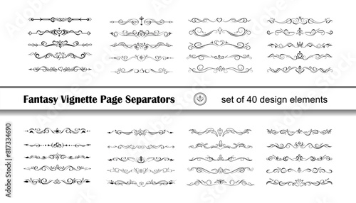 40 fantasy text delimiters, borders, vignettes