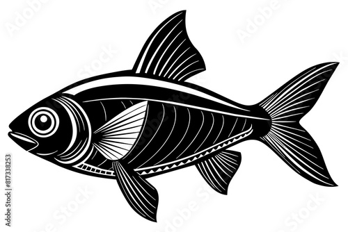 tetra on white background vector silhouette illustration 