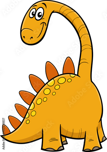 cartoon illustration of cute dinosaur prehistoric character