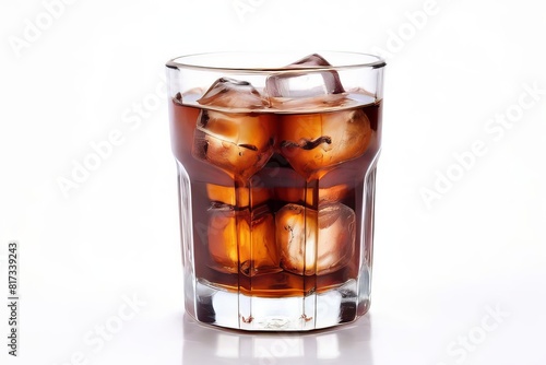 Wallpaper Mural Americano in a glass cup with square ice cubes piled high AI generated Torontodigital.ca