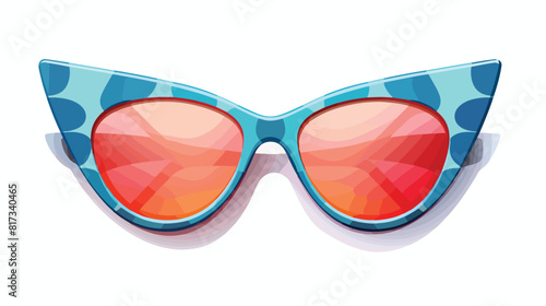 Triangle cat eyes sunglasses in retro style. Fashio