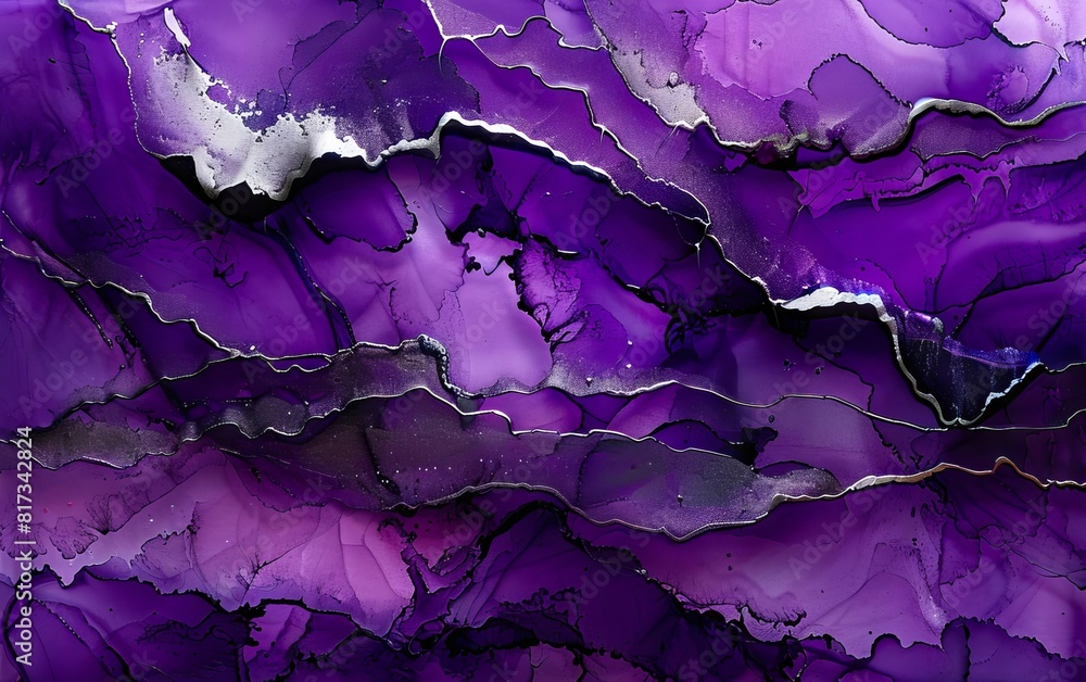 Obraz premium A purple and black abstract painting.