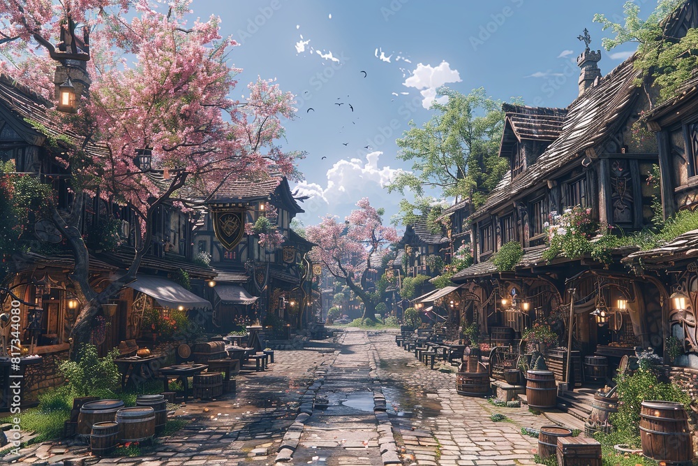 Fantasy Medieval Village: Sunny Day Tabletop RPG Setting Fantasy Medieval Village: Sunny Day Tabletop RPG Setting