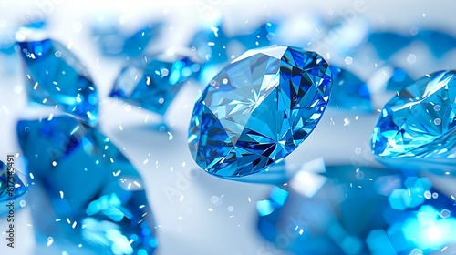 A group of blue diamonds on a white background.