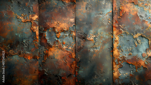 Vintage Brushed Metal Texture: Earthy Tones and Subtle Rust-Eaten Details photo