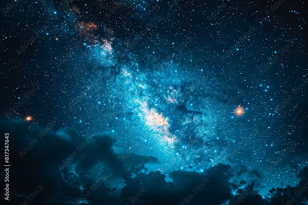 Obraz premium Starry Night Sky in Dark Matte Painting Style