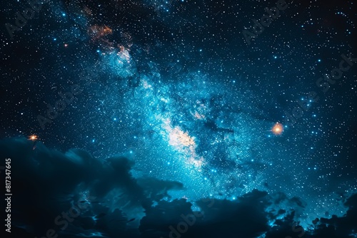 Starry Night Sky in Dark Matte Painting Style