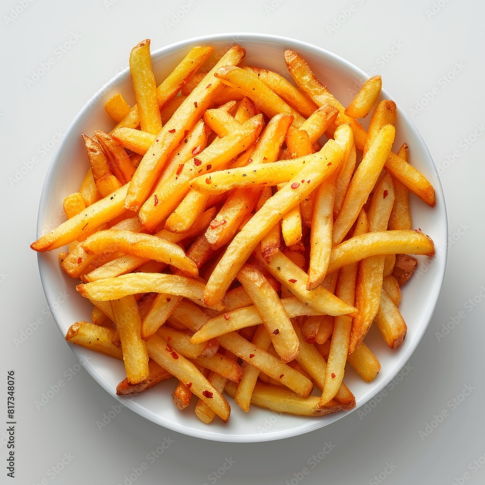 Photo of a french fries with white background Photo of a french fries with white background