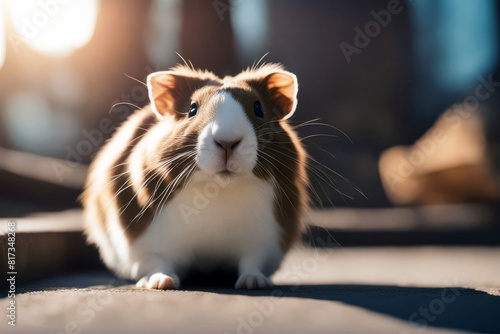 'cavy adorable animal brown claw close closeup cute detail portrait ear eye funny fur furry gerbil guinea green grass flower outside outdoors location yellow hairy hamster mammal nose pet pig rodent' photo