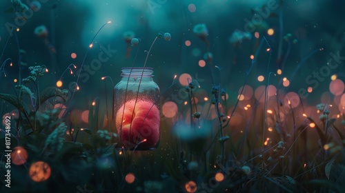 Peach in a mystical forest for fantasy or nature themed designs © Vilayat