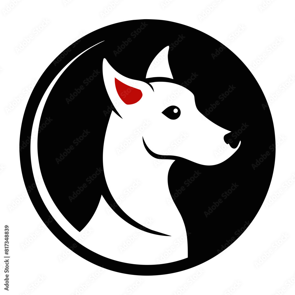 Canine Charm: Circle Vector Art of a Dog Logo Icon Canine Charm: Circle Vector Art of a Dog Logo Icon
