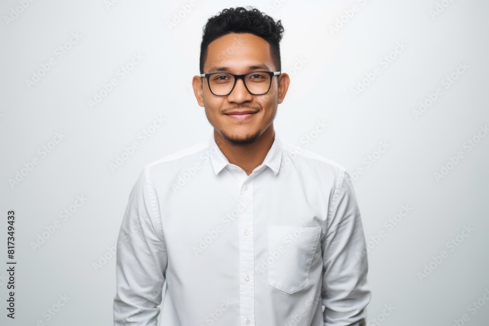 confident young man smiling on white background confident young man smiling on white background