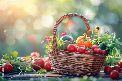 A basket full of vegetables on a table