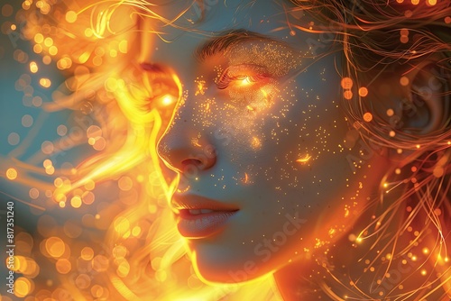 Radiant Sun Spirit  Intricate Digital Painting of a Glistening Golden Light