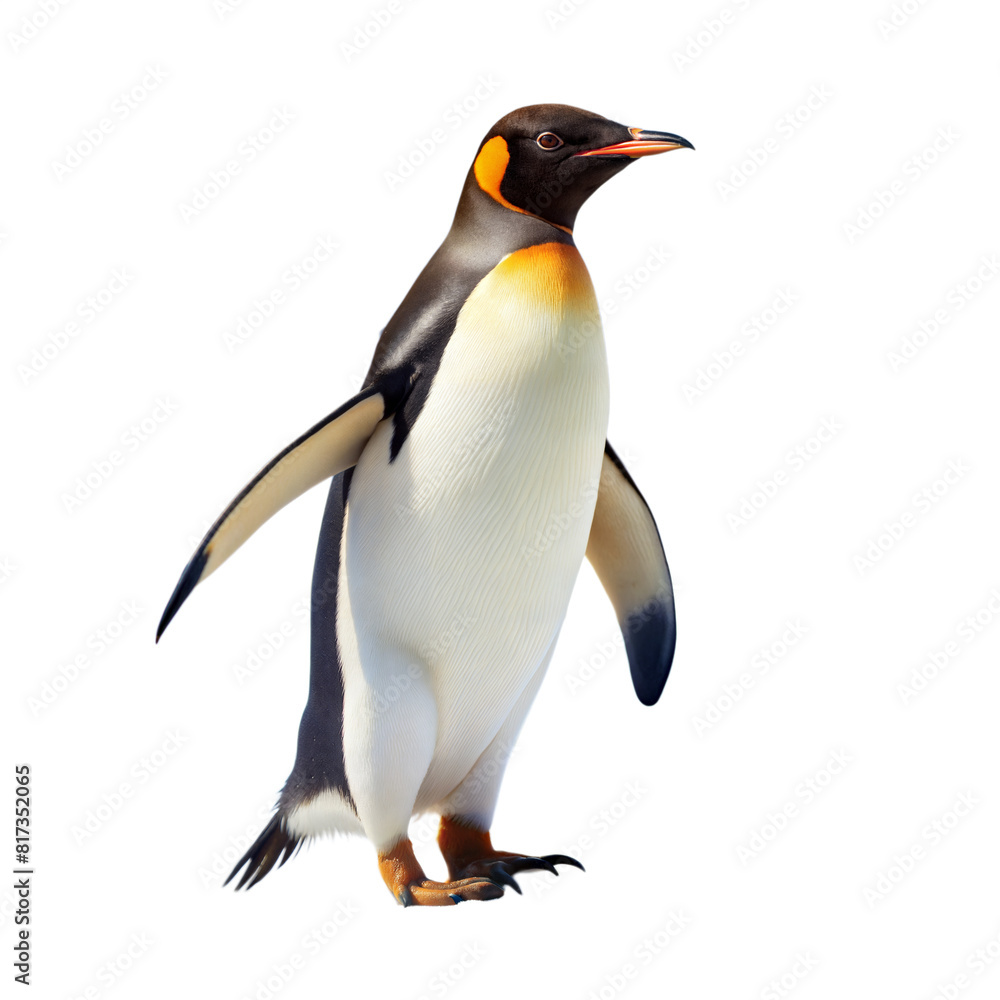 A penguin stands on a transparent background A penguin stands on a transparent background